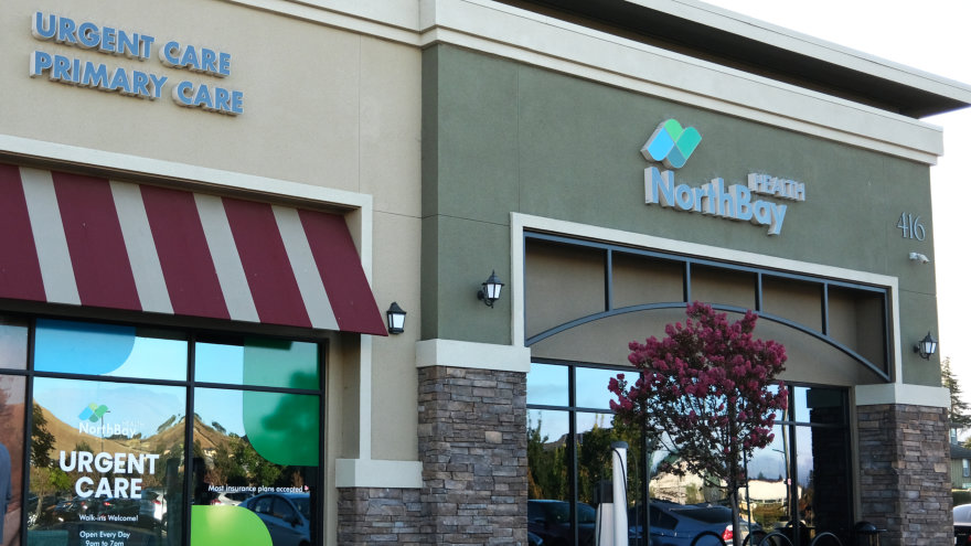 The building front of NorthBay's new urgent care center at 416 Napa Junction in American Canyon.